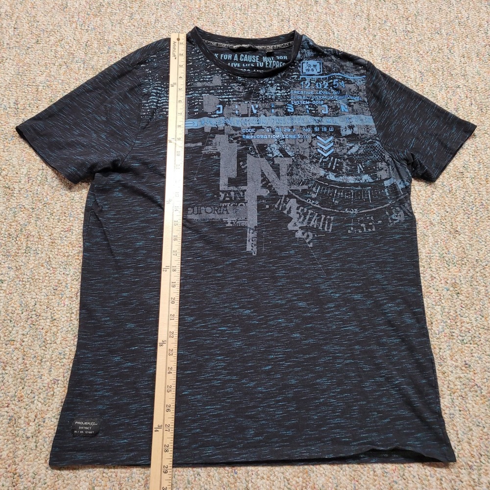 Projek Raw Shirt Mens Large Black Blue Space Dye Exploration Series Logo Graphic - Picture 9 of 15